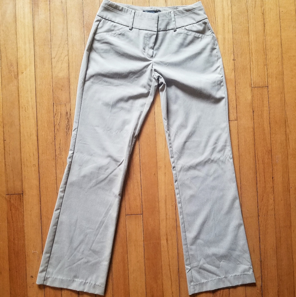 Khaki pinstriped dress pants